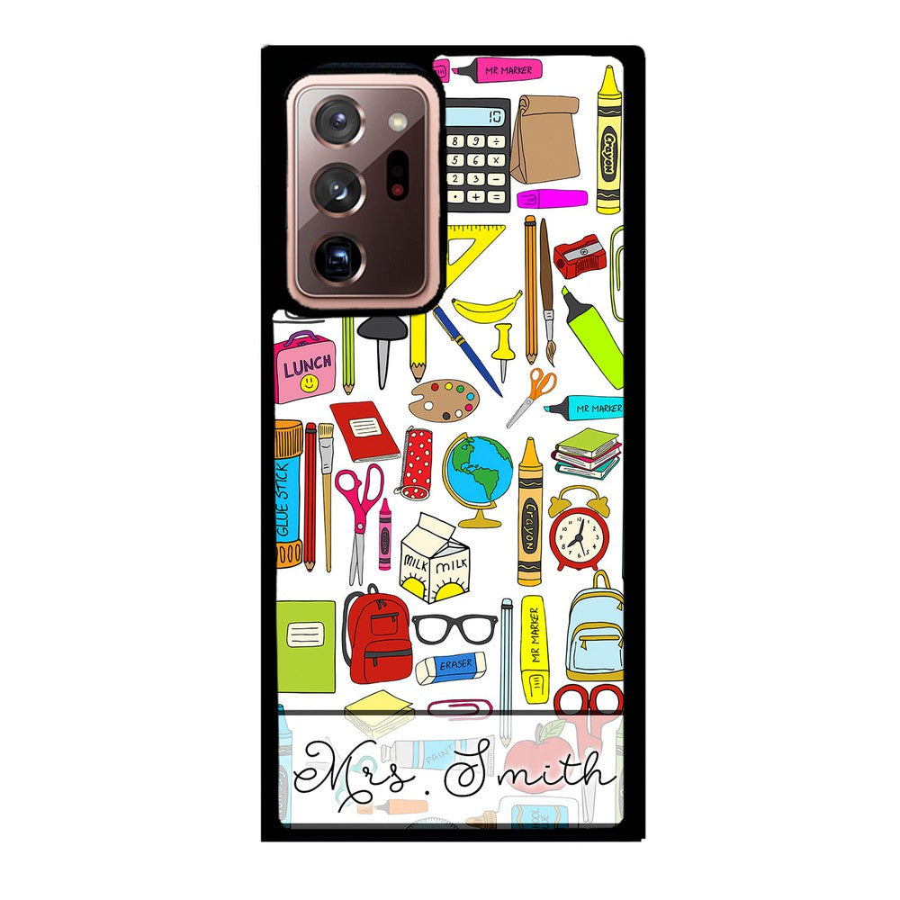 Teacher Appreciation School Supplies Collage Personalized Samsung Phone Case