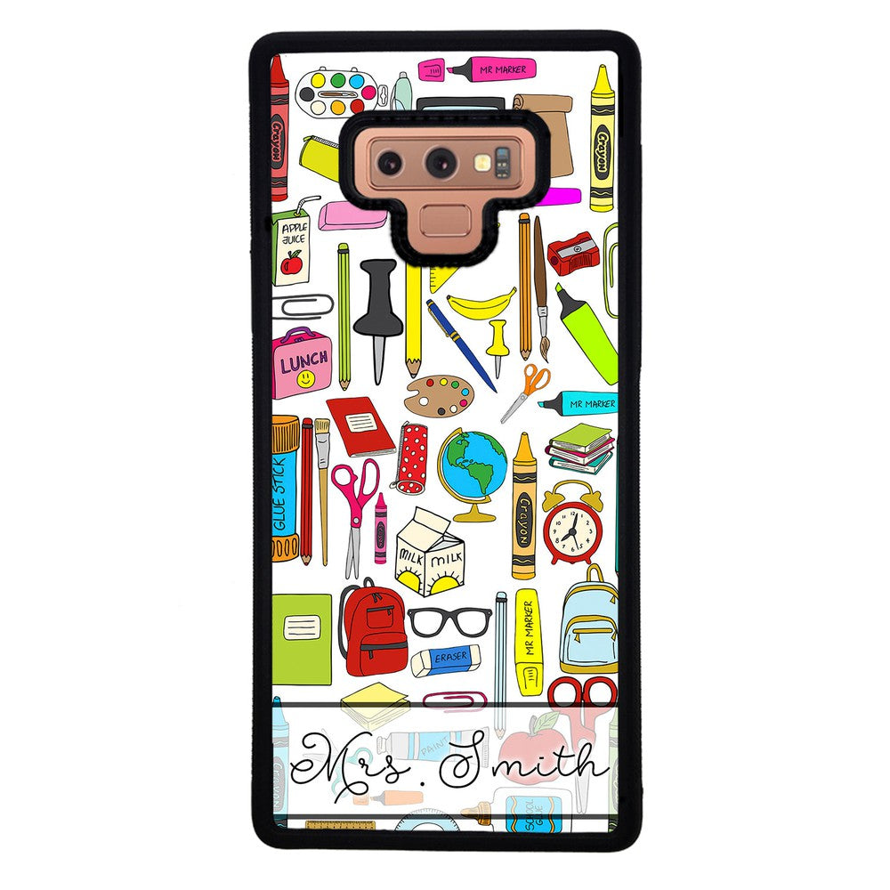 Teacher Appreciation School Supplies Collage Personalized Samsung Phone Case