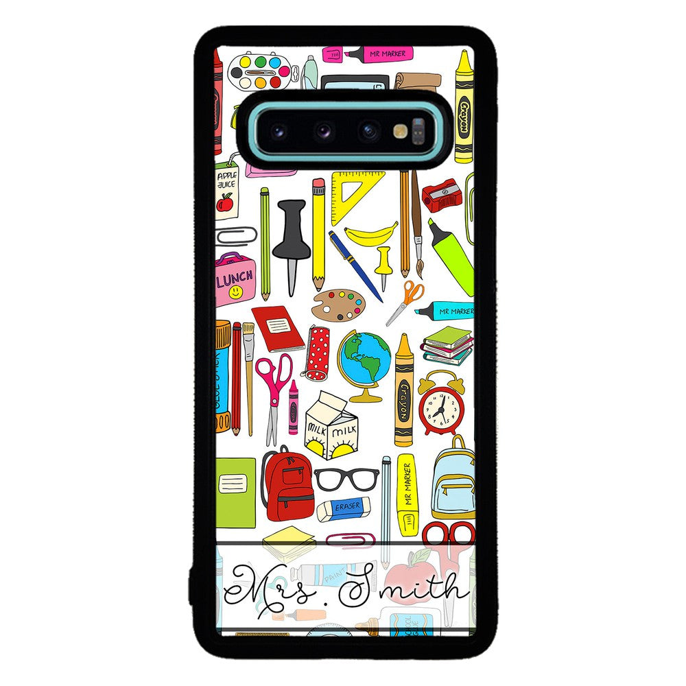 Teacher Appreciation School Supplies Collage Personalized Samsung Phone Case