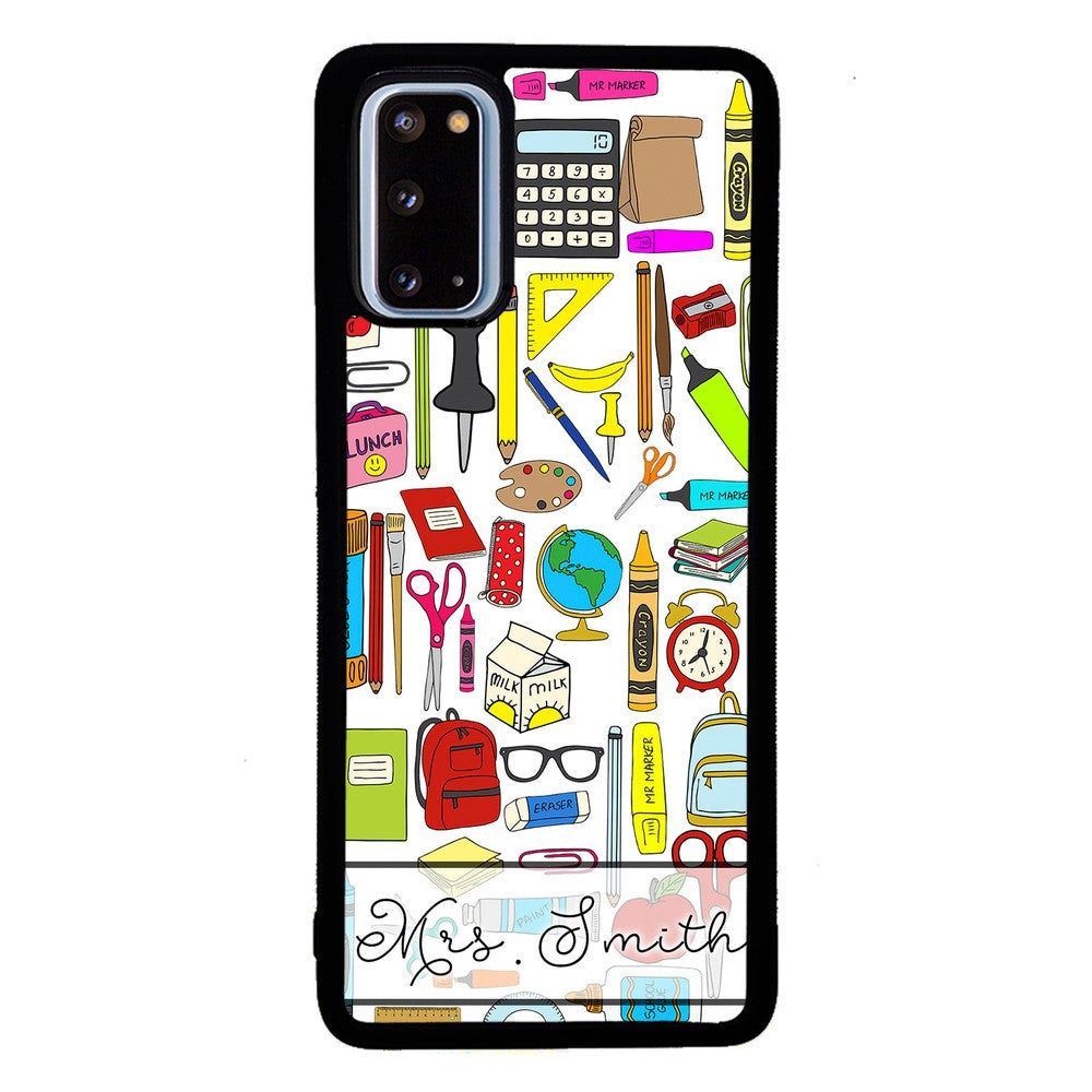 Teacher Appreciation School Supplies Collage Personalized Samsung Phone Case