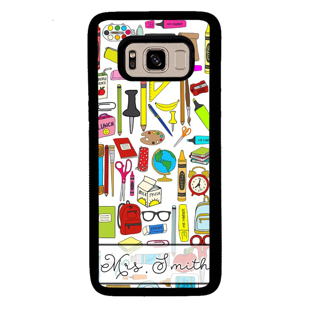 Teacher Appreciation School Supplies Collage Personalized Samsung Phone Case