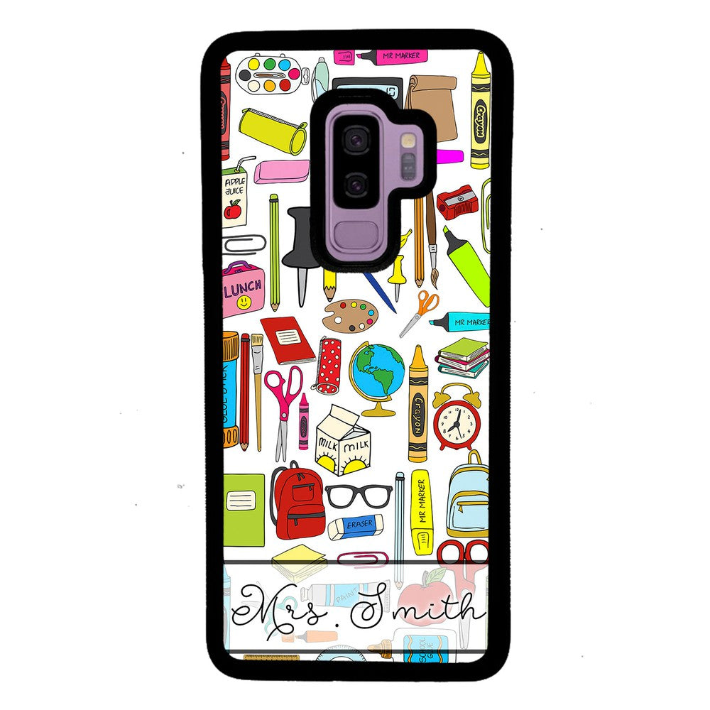Teacher Appreciation School Supplies Collage Personalized Samsung Phone Case