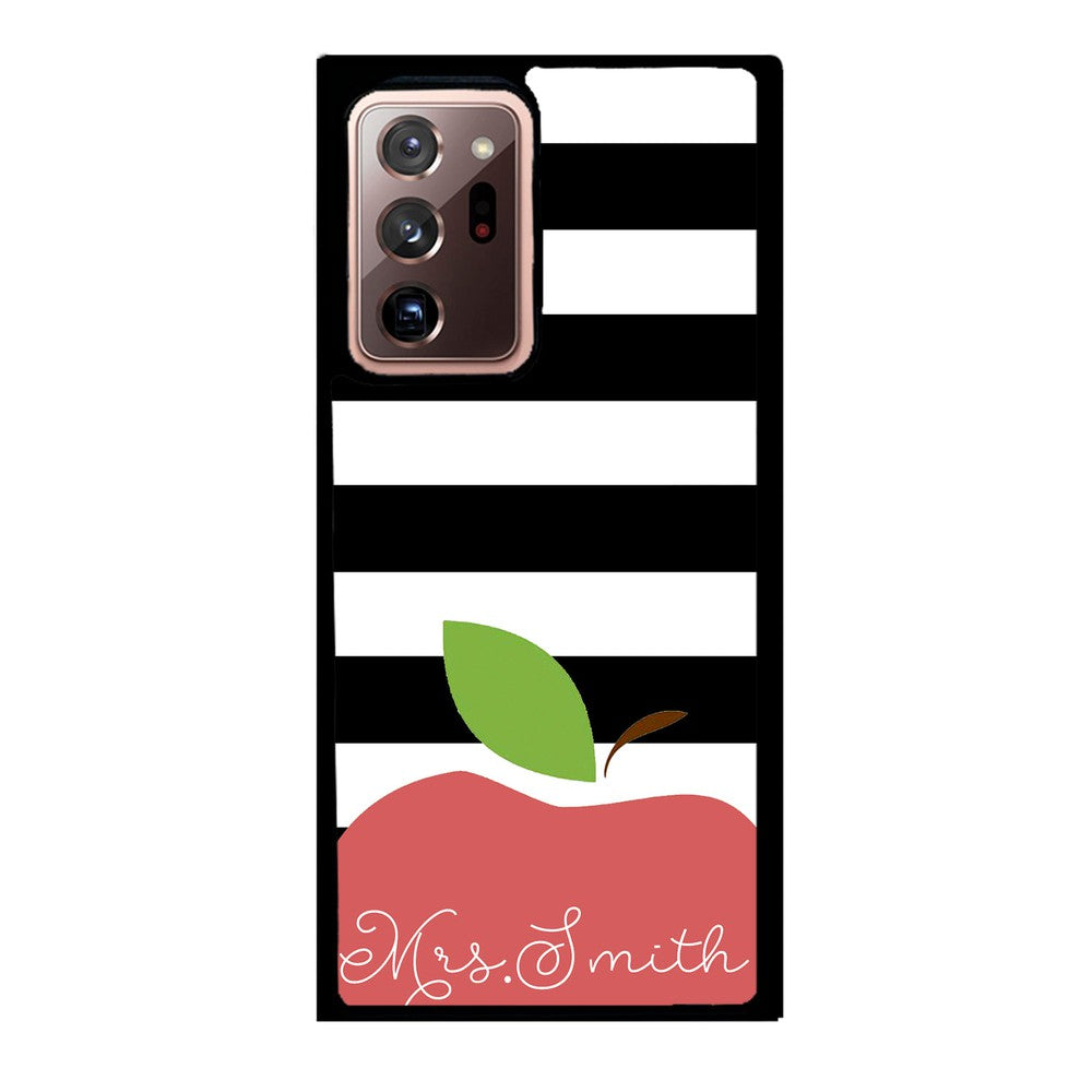 Teachers Appreciation Gift Apple Black and White Bars Personalized Samsung Phone Case
