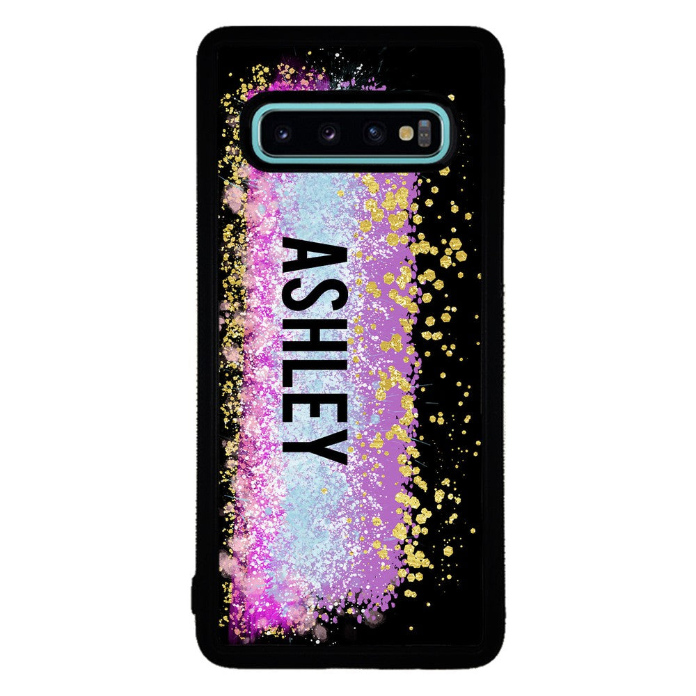 Unicorn Teal Purple Pink Gold Splash Personalized Samsung Phone Case