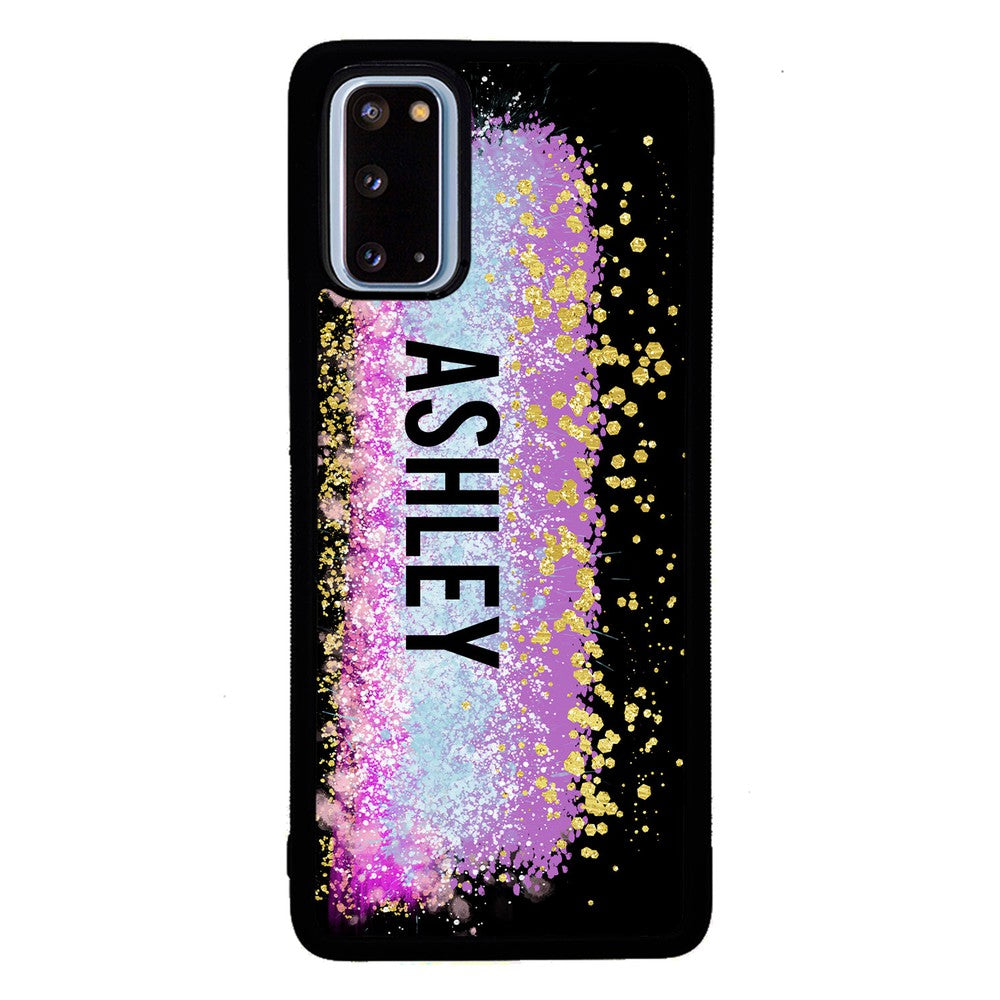 Unicorn Teal Purple Pink Gold Splash Personalized Samsung Phone Case