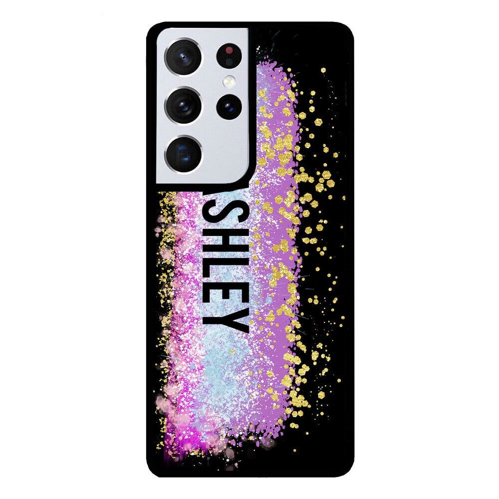 Unicorn Teal Purple Pink Gold Splash Personalized Samsung Phone Case