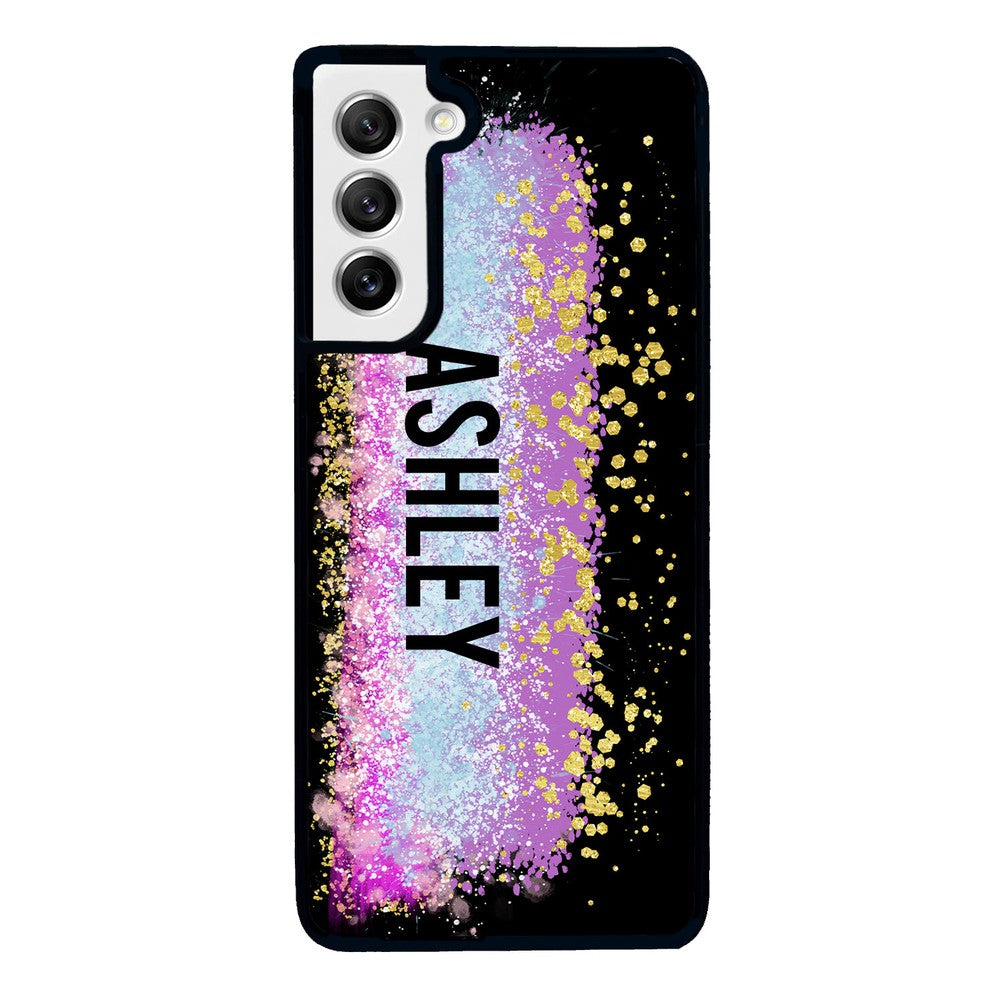 Unicorn Teal Purple Pink Gold Splash Personalized Samsung Phone Case