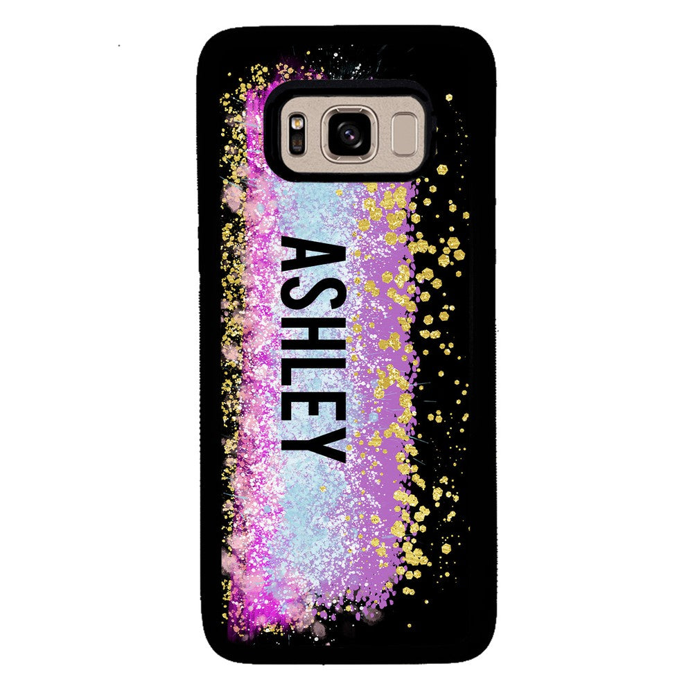 Unicorn Teal Purple Pink Gold Splash Personalized Samsung Phone Case
