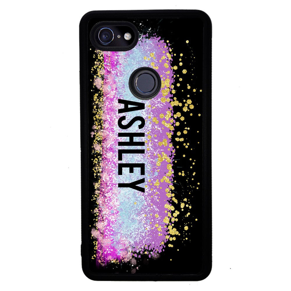 Unicorn Teal Purple Pink Gold Splash Personalized Google Phone Case