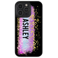 Unicorn Teal Purple Pink Gold Splash Personalized Apple iPhone Case