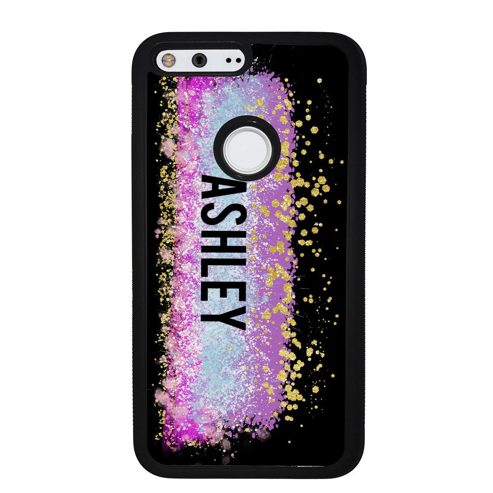 Unicorn Teal Purple Pink Gold Splash Personalized Google Phone Case