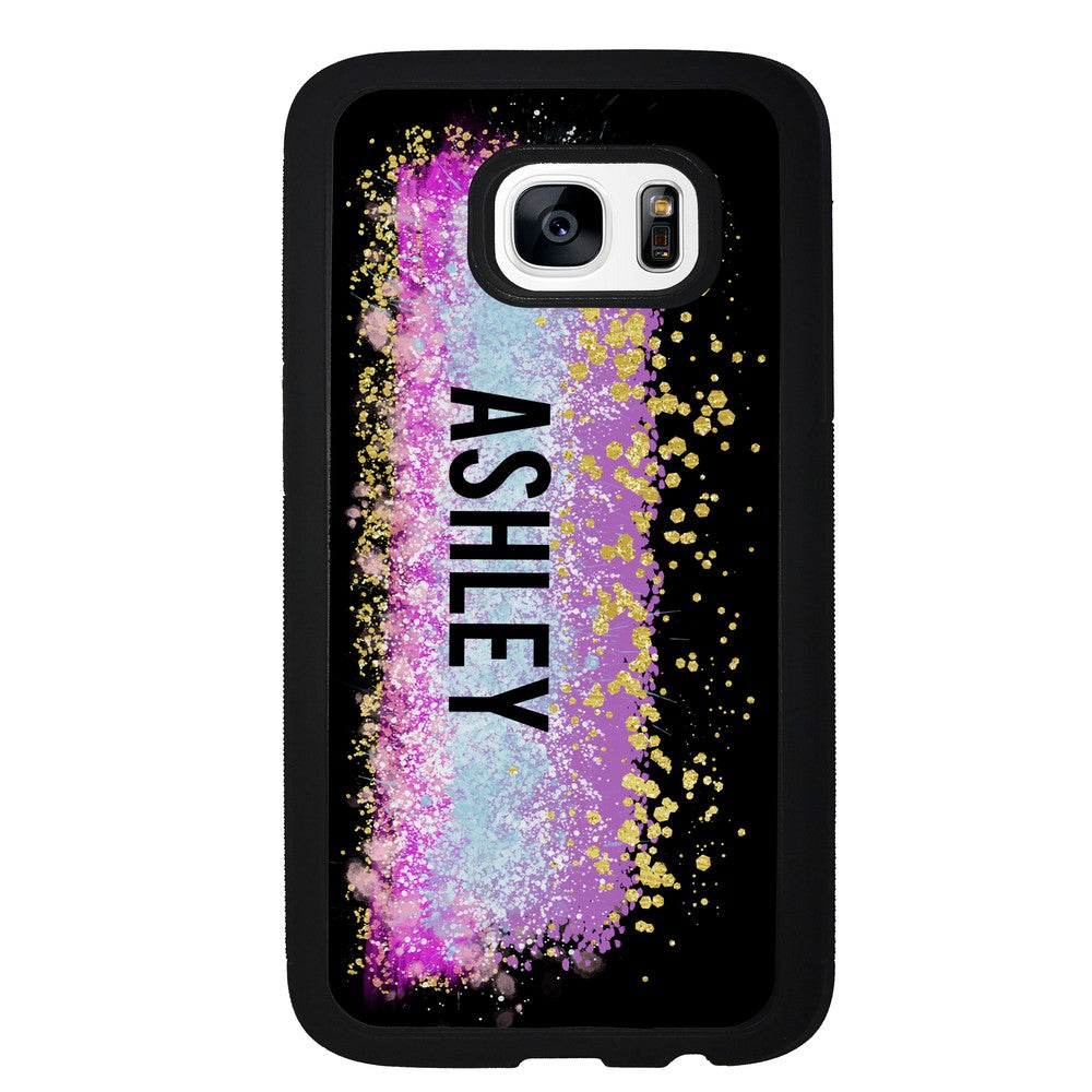 Unicorn Teal Purple Pink Gold Splash Personalized Samsung Phone Case