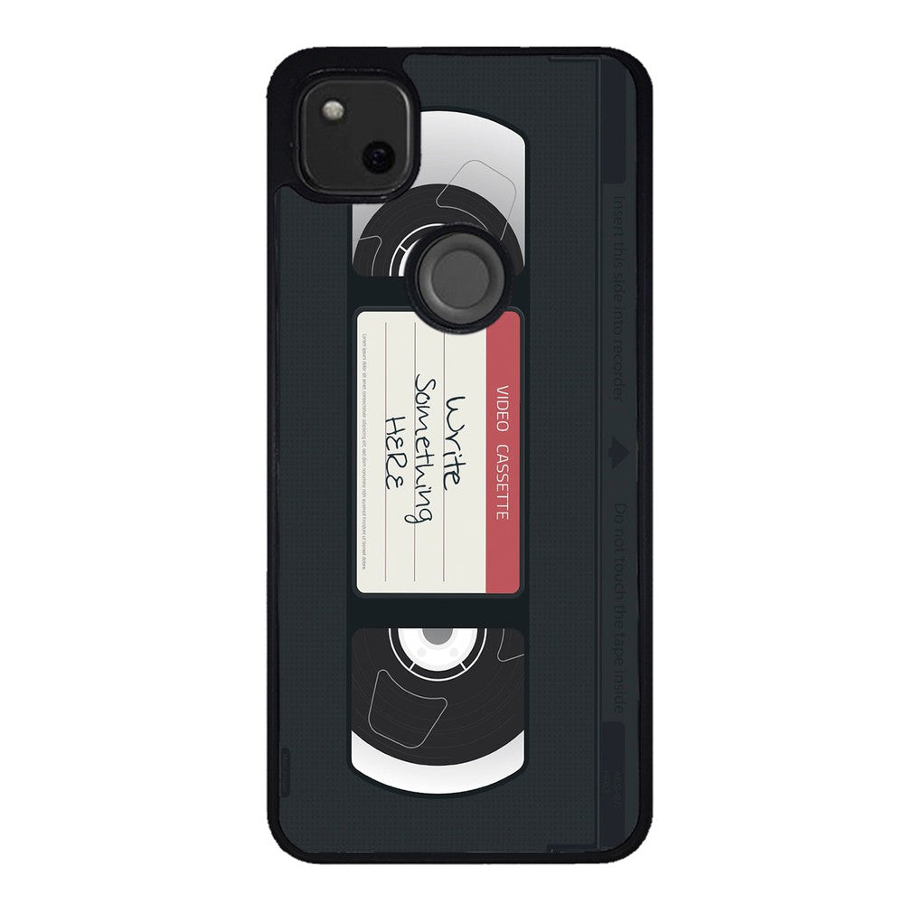 VHS Video Cassette Tape Black and Red Personalized Google Phone Case