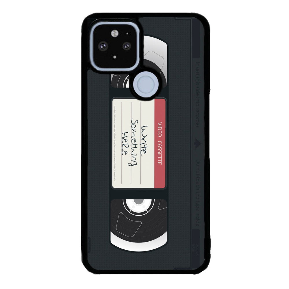 VHS Video Cassette Tape Black and Red Personalized Google Phone Case