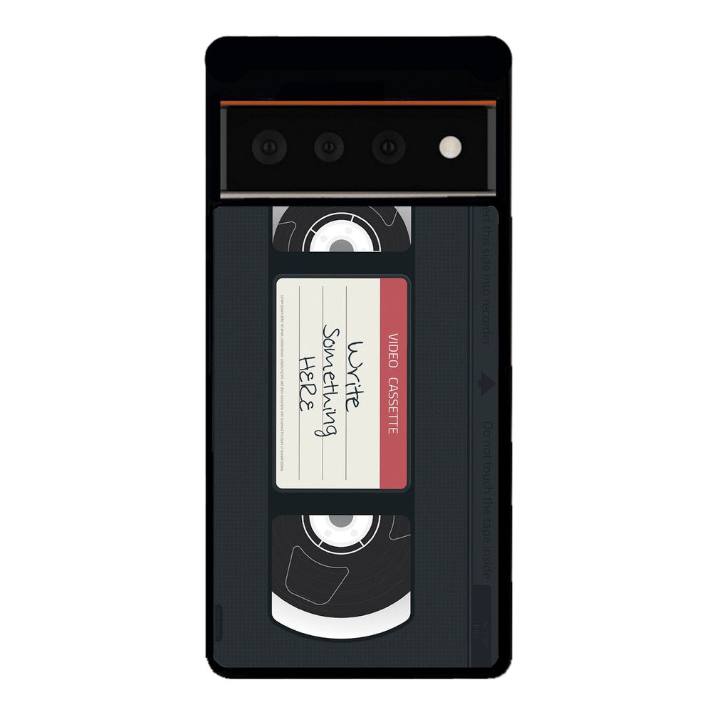 VHS Video Cassette Tape Black and Red Personalized Google Phone Case