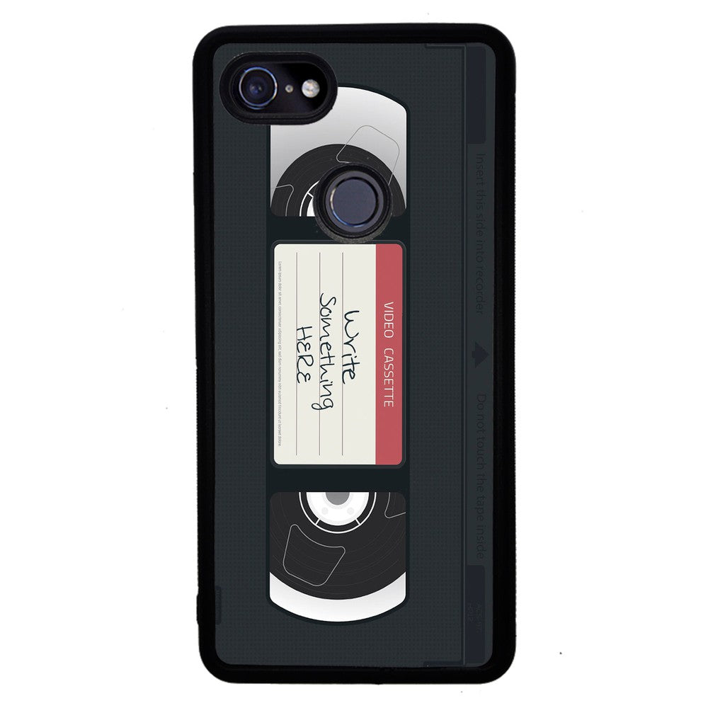 VHS Video Cassette Tape Black and Red Personalized Google Phone Case