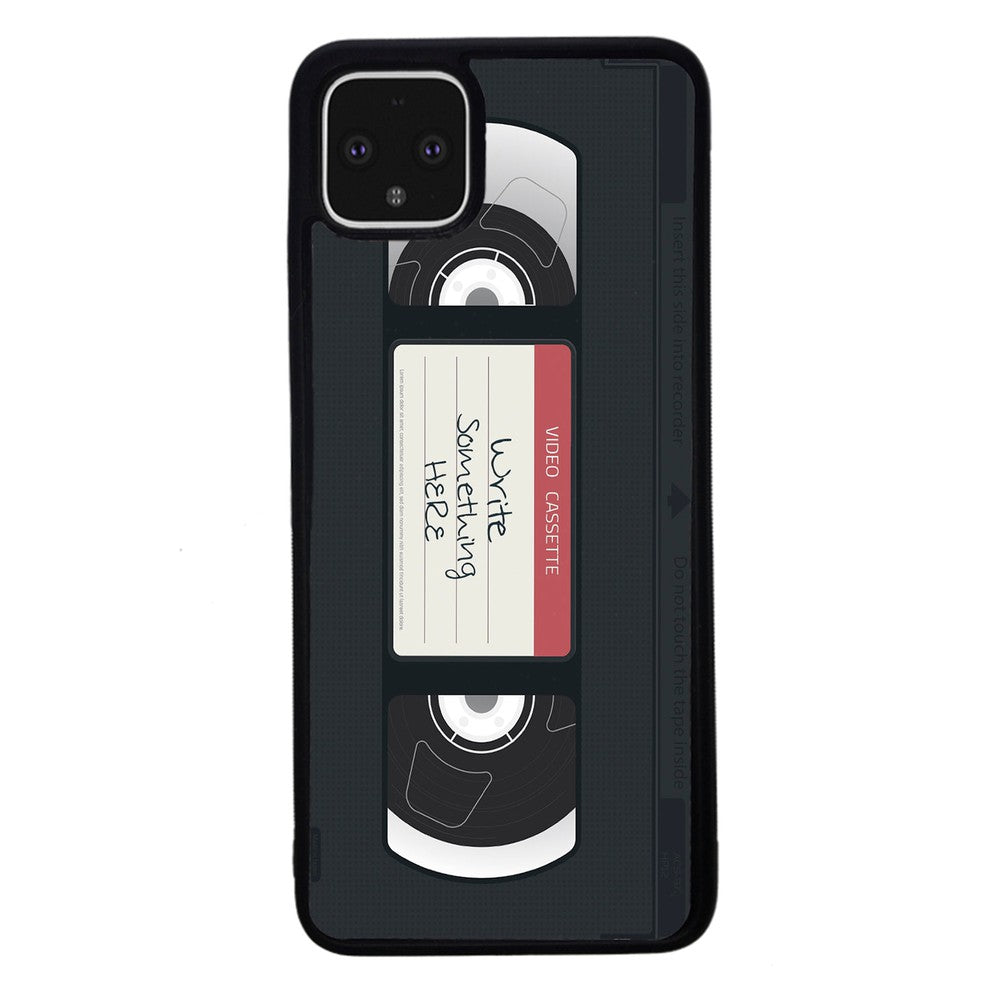 VHS Video Cassette Tape Black and Red Personalized Google Phone Case