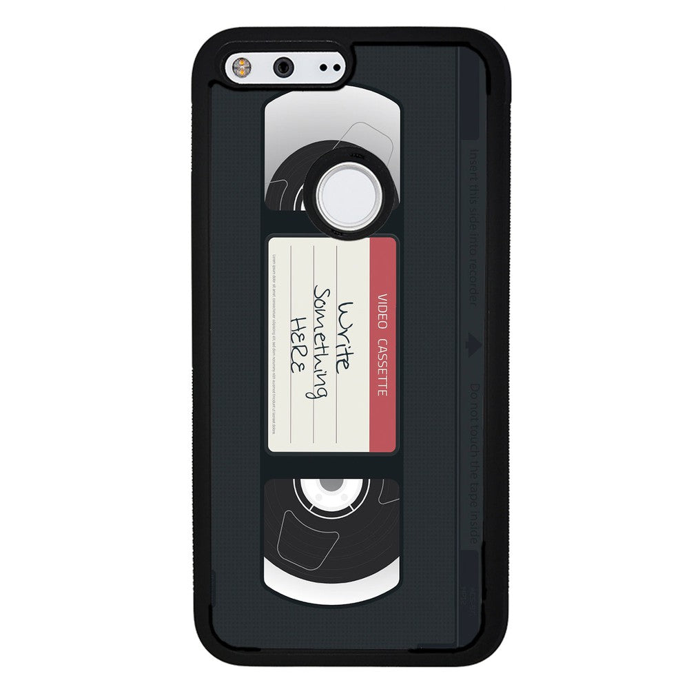 VHS Video Cassette Tape Black and Red Personalized Google Phone Case
