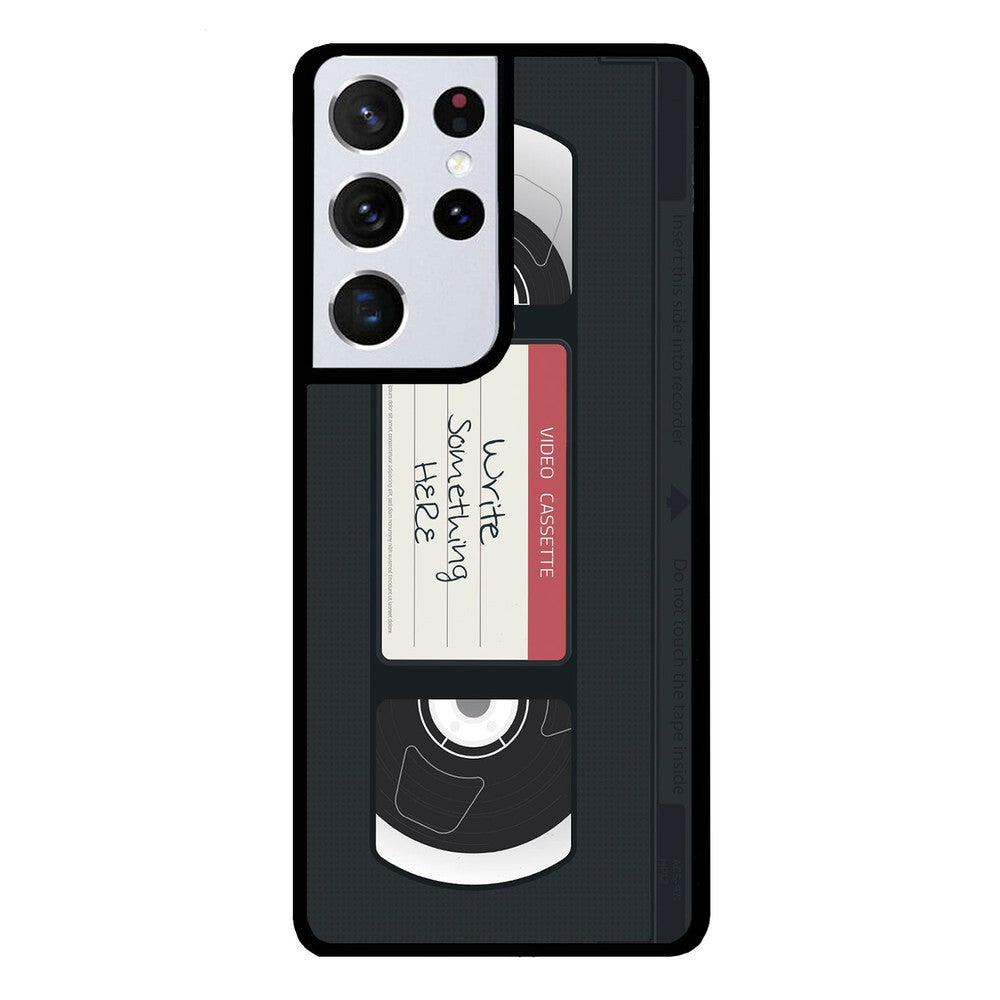 VHS Cassette Tape Retro Black and Red Personalized Samsung Phone Case