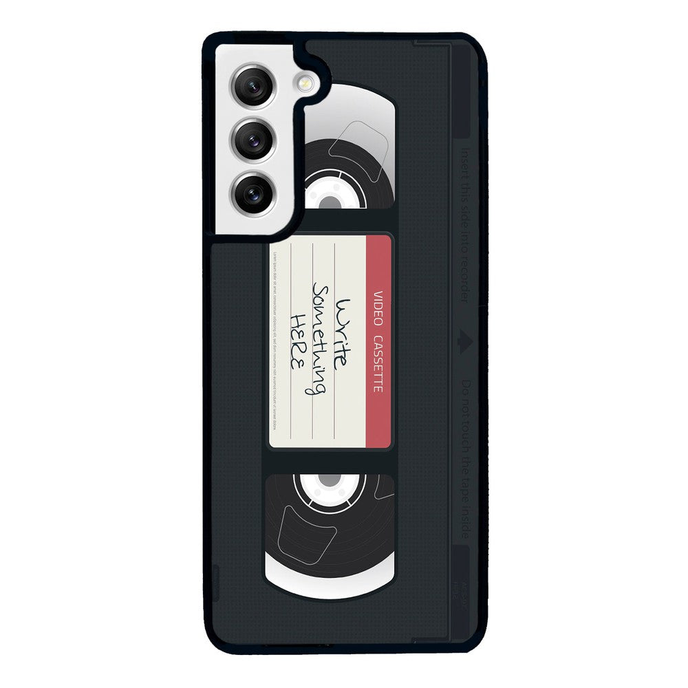 VHS Cassette Tape Retro Black and Red Personalized Samsung Phone Case