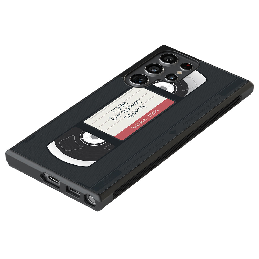 VHS Cassette Tape Retro Black and Red Personalized Samsung Phone Case