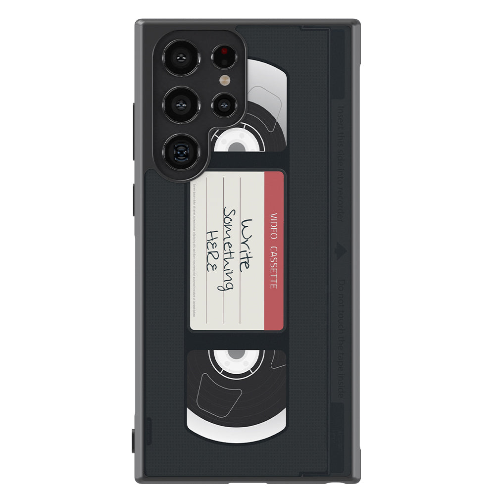 VHS Cassette Tape Retro Black and Red Personalized Samsung Phone Case