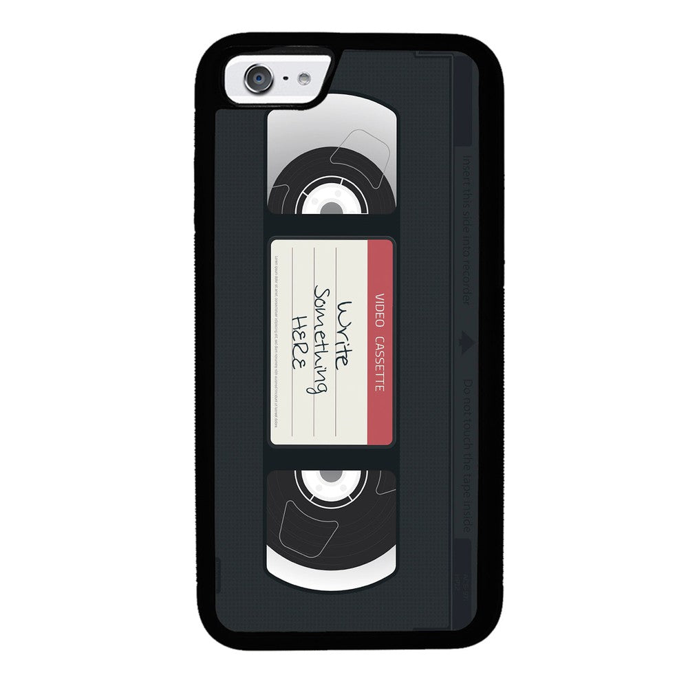 VHS Video Cassette Tape Black and Red Personalized Apple iPhone Case
