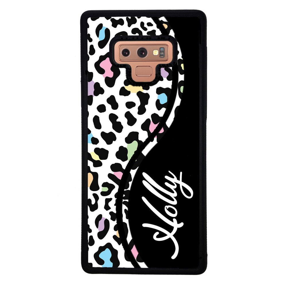 Colorful Cheetah Curvy Personalized Samsung Phone Case
