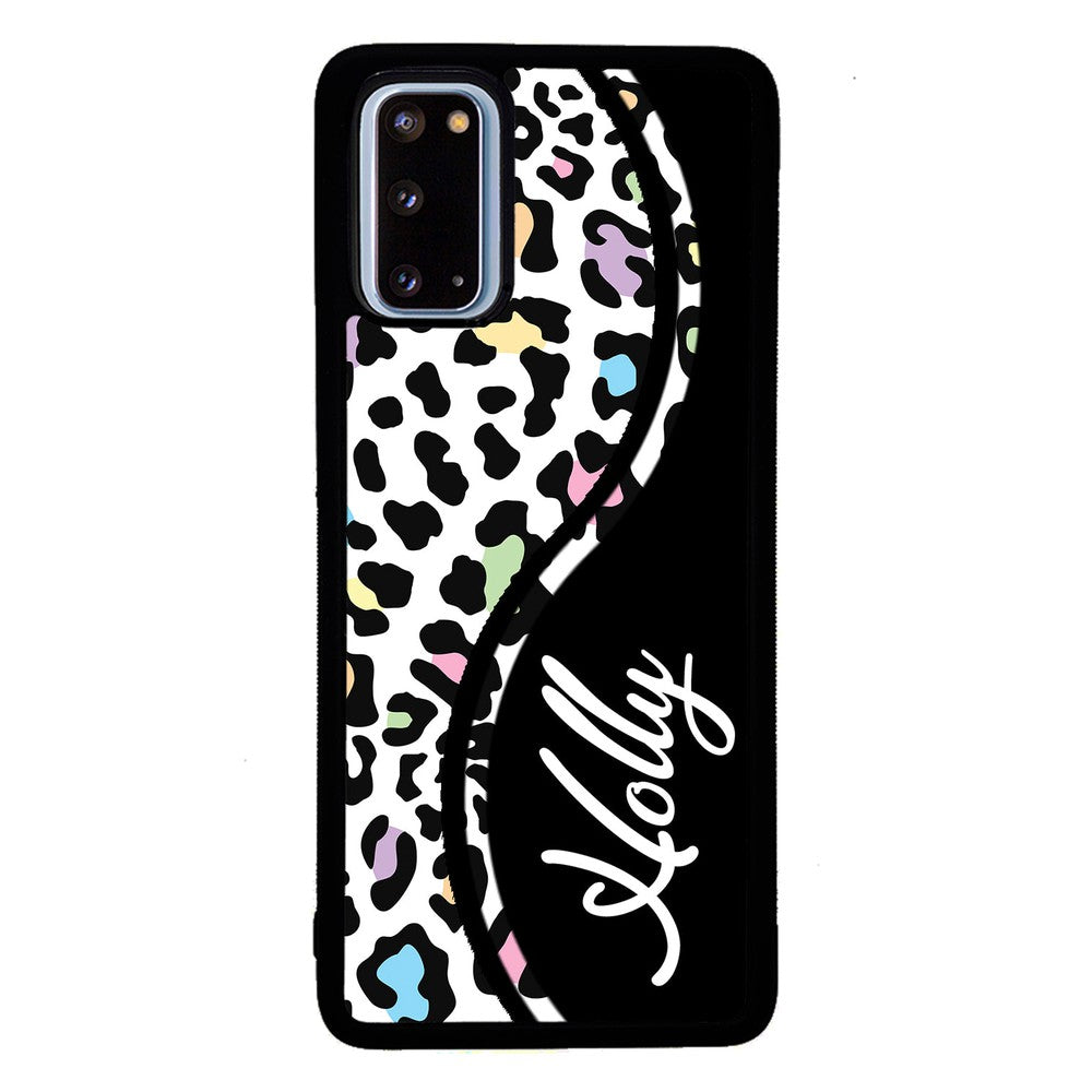 Colorful Cheetah Curvy Personalized Samsung Phone Case