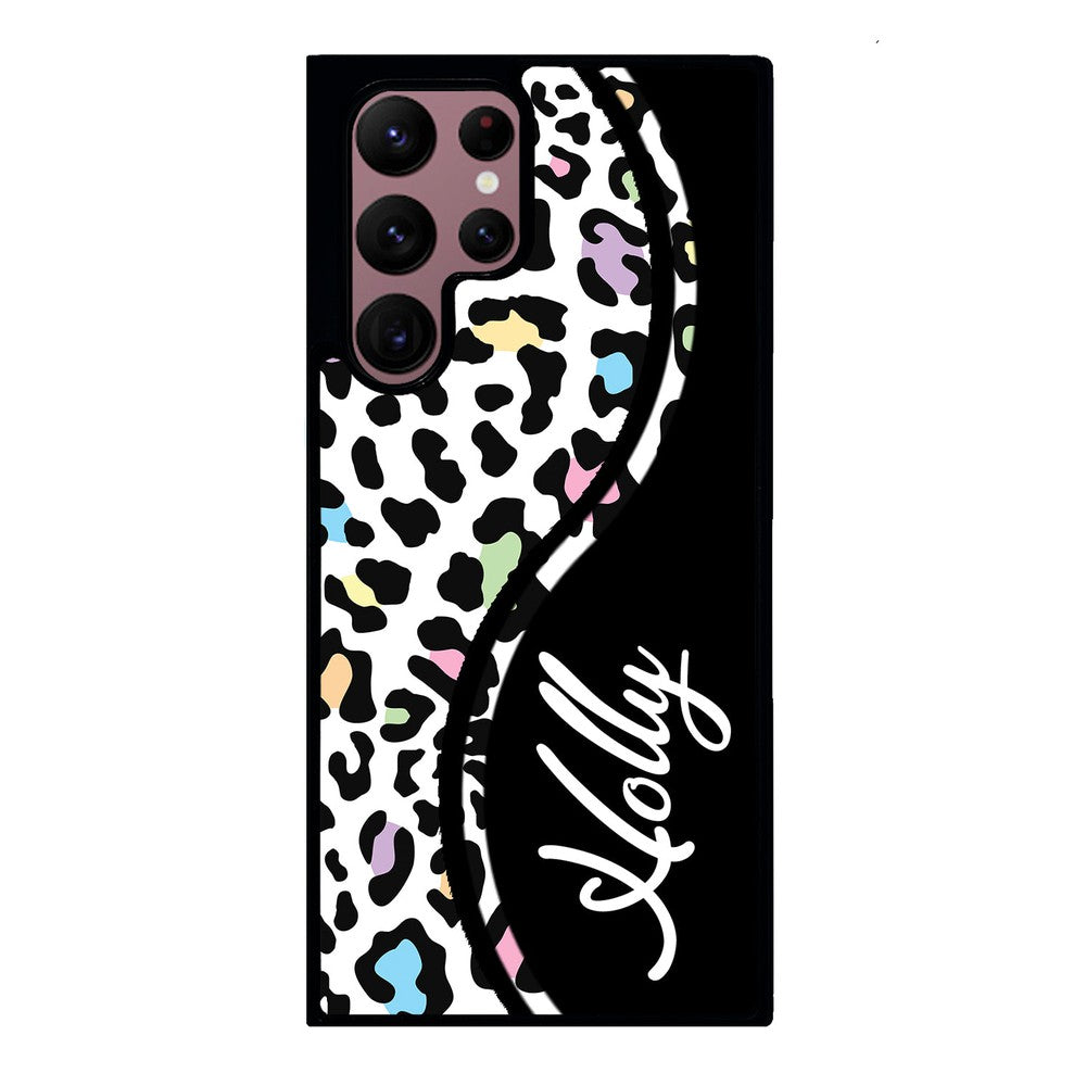 Colorful Cheetah Curvy Personalized Samsung Phone Case