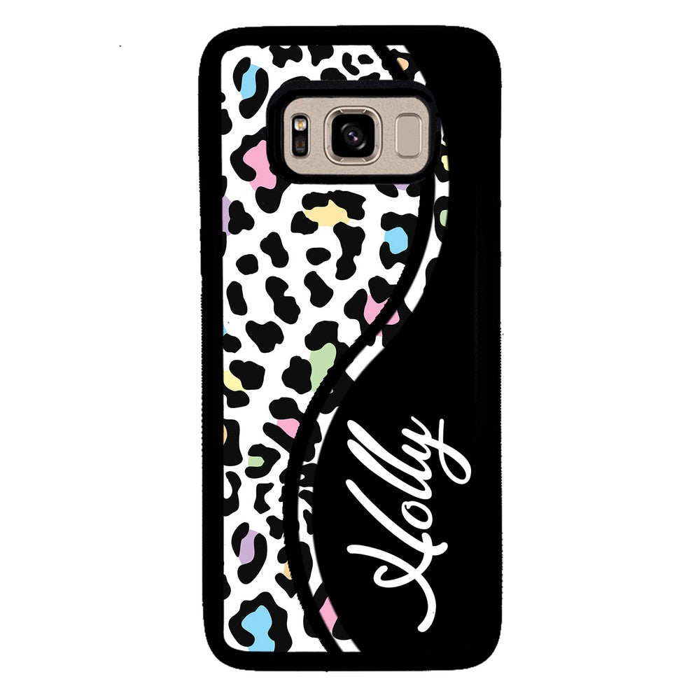 Colorful Cheetah Curvy Personalized Samsung Phone Case