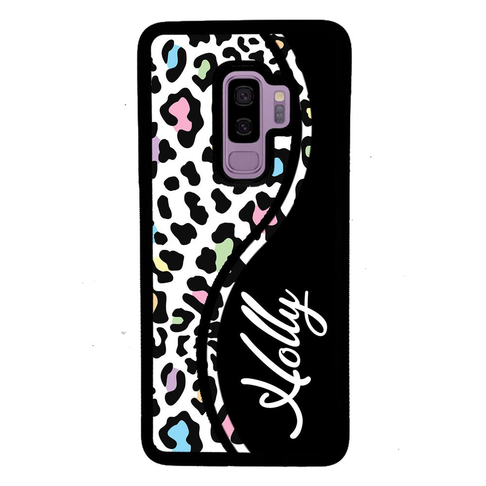 Colorful Cheetah Curvy Personalized Samsung Phone Case