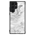 White Marble Script Personalized Samsung Phone Case