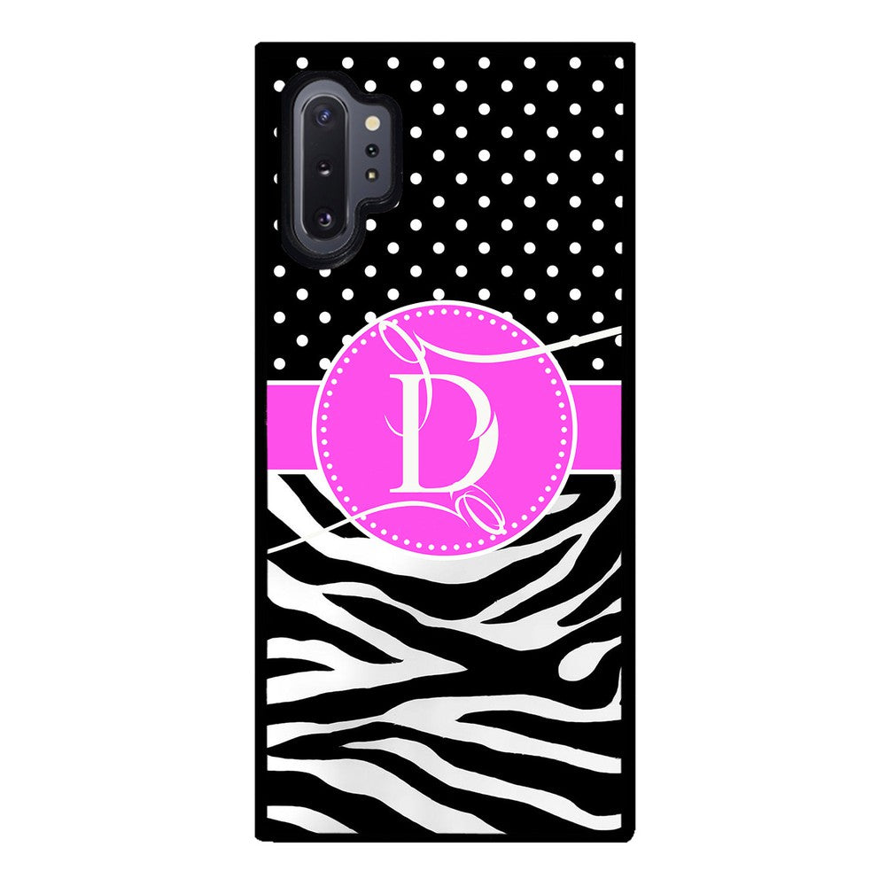 Zebra and Polka Dot Initial Samsung Phone Case