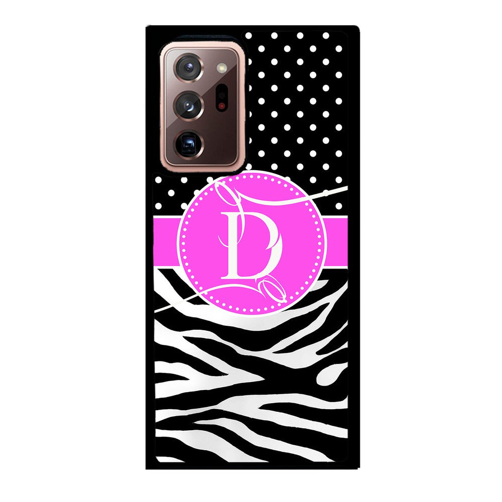 Zebra and Polka Dot Initial Samsung Phone Case