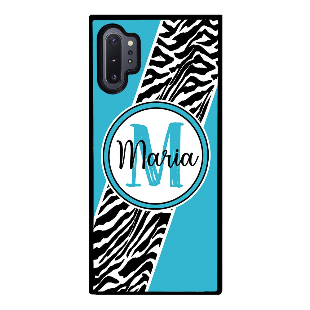 Zebra Skin Stripe Blue Teal Personalized Samsung Phone Case