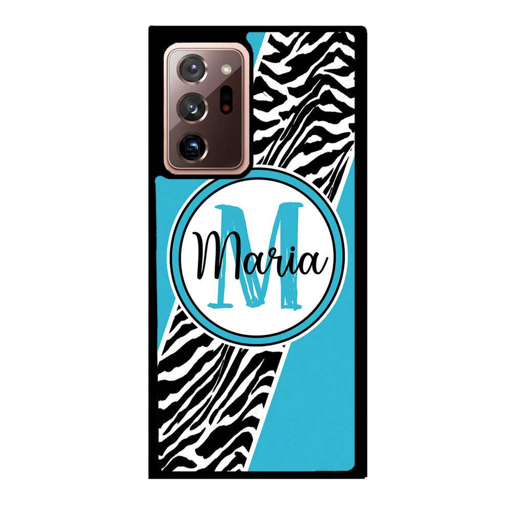 Zebra Skin Stripe Blue Teal Personalized Samsung Phone Case