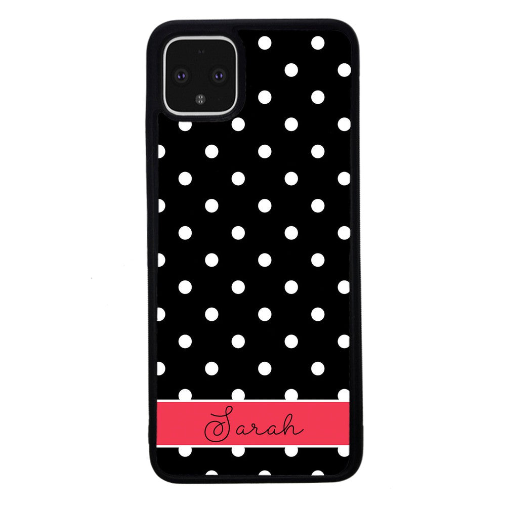 Black Polka Dot Red Personalized Google Phone Case