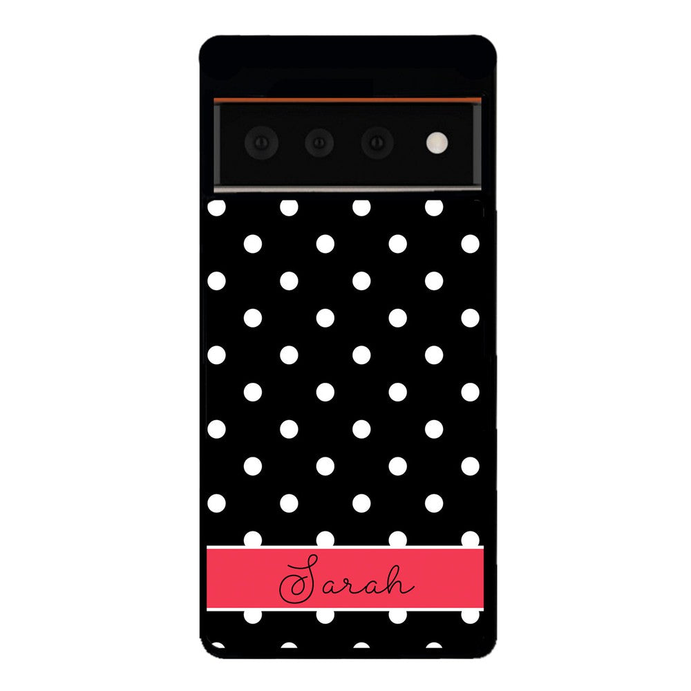 Black Polka Dot Red Personalized Google Phone Case