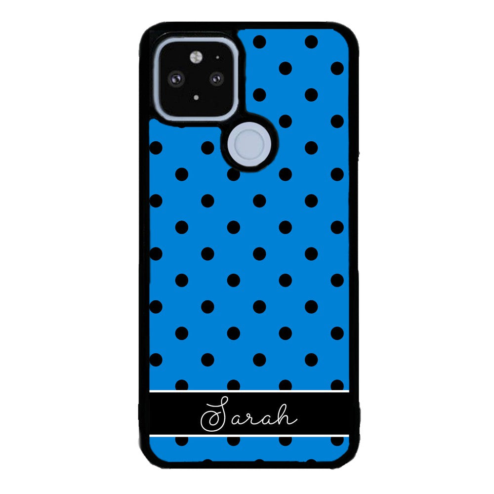 Blue Black Polka Dot Personalized Google Phone Case