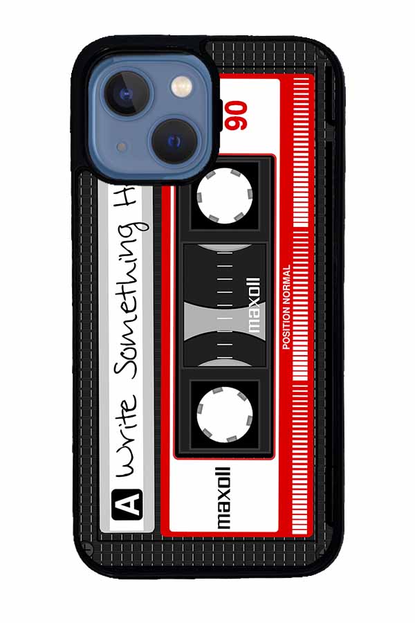 Cassette Tape Black and Red Personalized Apple iPhone Case