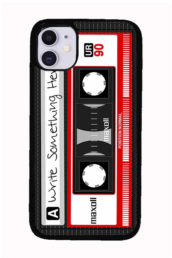 Cassette Tape Black and Red Personalized Apple iPhone Case