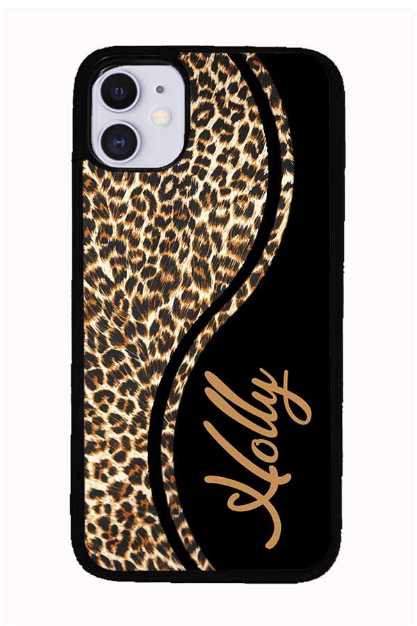 Leopard Curvy Personalized Apple iPhone Case