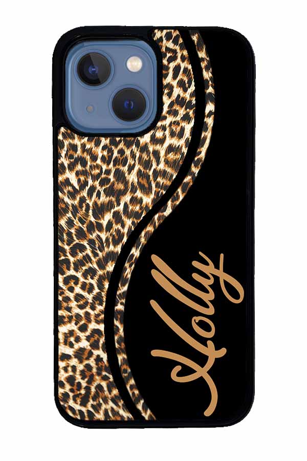 Leopard Curvy Personalized Apple iPhone Case