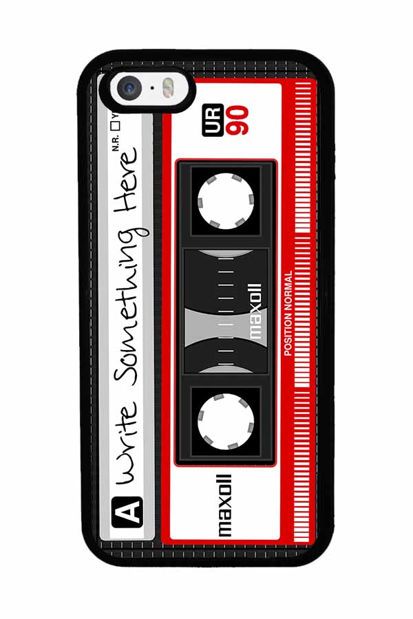 Cassette Tape Black and Red Personalized Apple iPhone Case