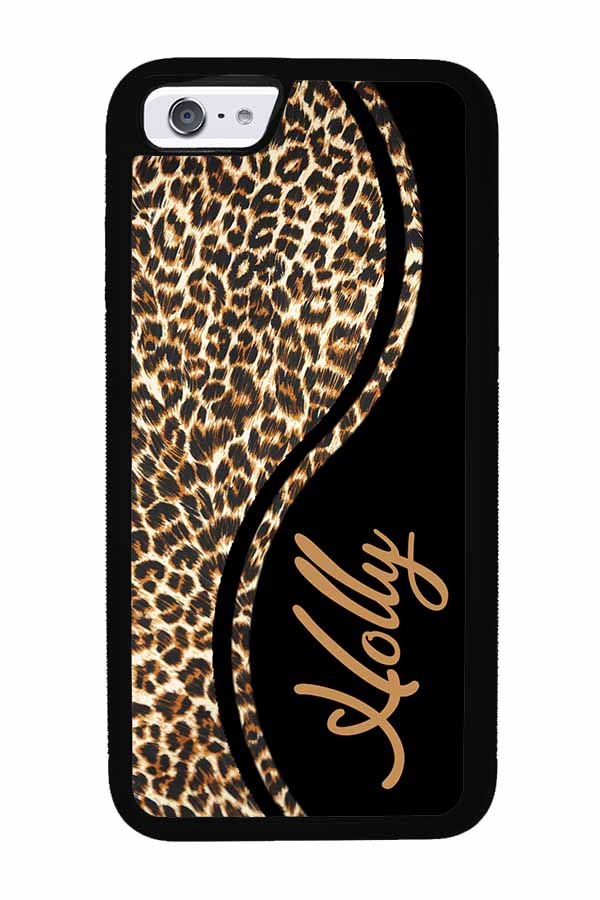 Leopard Curvy Personalized Apple iPhone Case