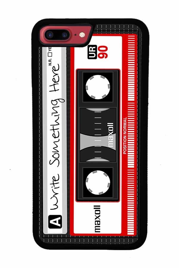 Cassette Tape Black and Red Personalized Apple iPhone Case
