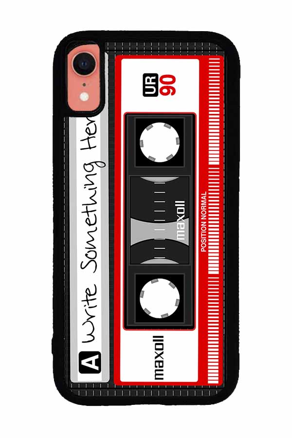 Cassette Tape Black and Red Personalized Apple iPhone Case