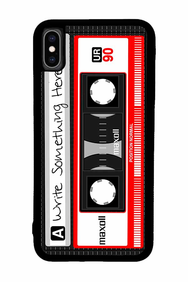 Cassette Tape Black and Red Personalized Apple iPhone Case