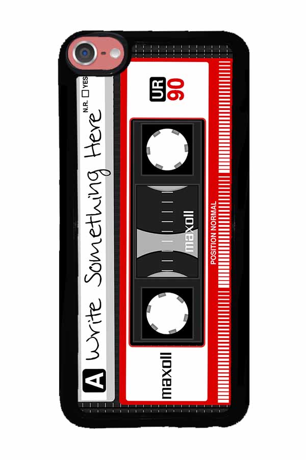 Cassette Tape Black and Red Personalized Apple iPhone Case